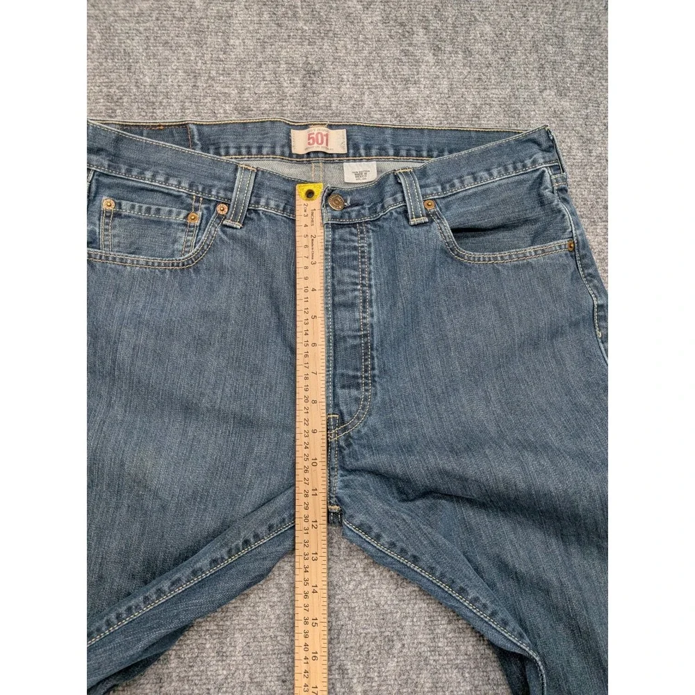 Levis 501 Mens Straight Leg Button Fly Jeans Classic Blue‎ Denim Pants 36x31